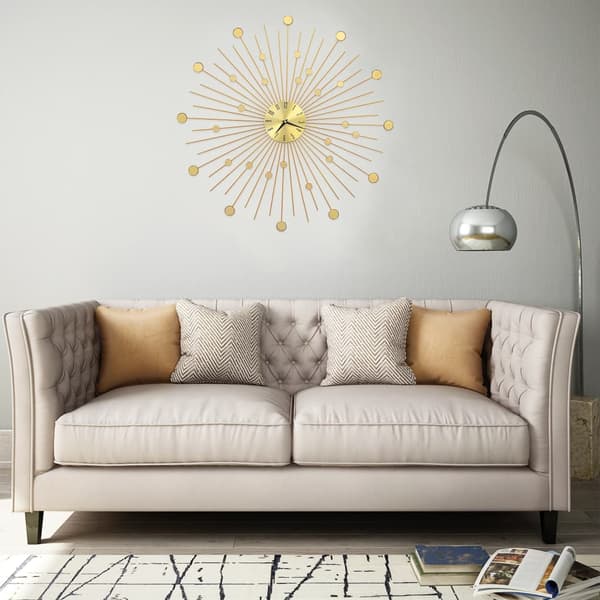 vidaXL Väggklocka, Metall, 70 cm, Guld