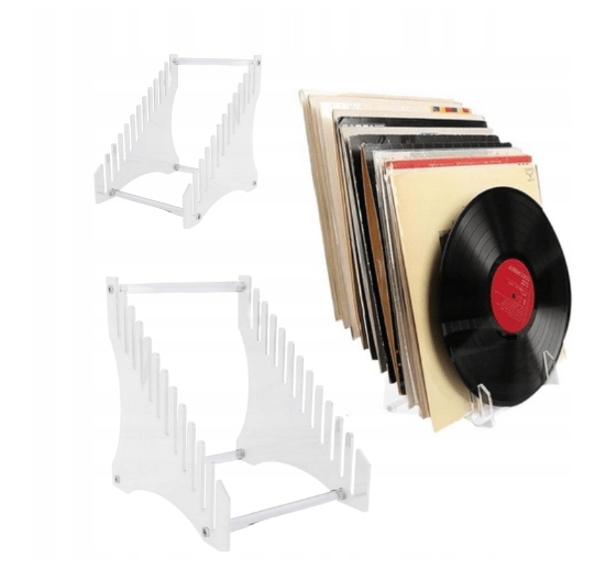 Akrylskab til opbevaring af vinylplader.