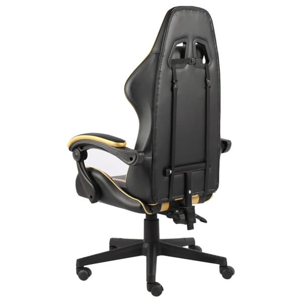 vidaXL gamingstol, sort og guld, kunstlæder