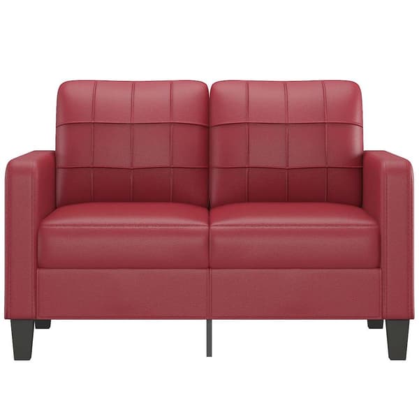 vidaXL 2-sitssoffa vinröd 120 cm konstläder