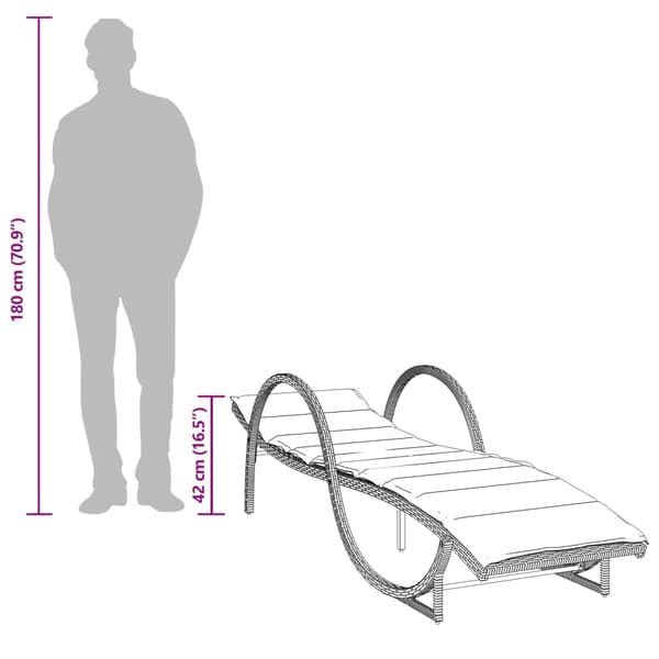 vidaXL Solstolar med kuddar, set om 2, beige, polyrotting