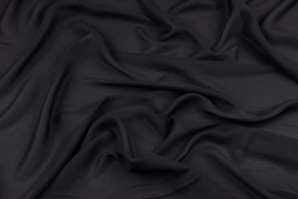 Sort krøllet chiffon