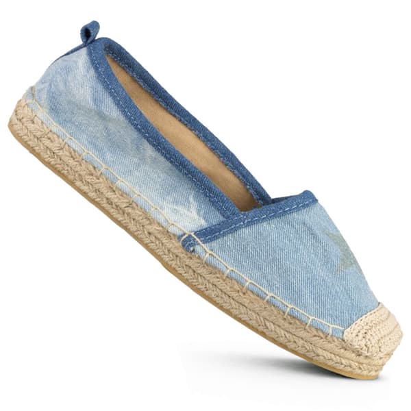 Mangoblå espadriller med stråsula 37