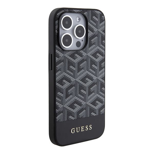 Guess GCube Stripes MagSafe-etui til iPhone 15 Pro Max, sort
