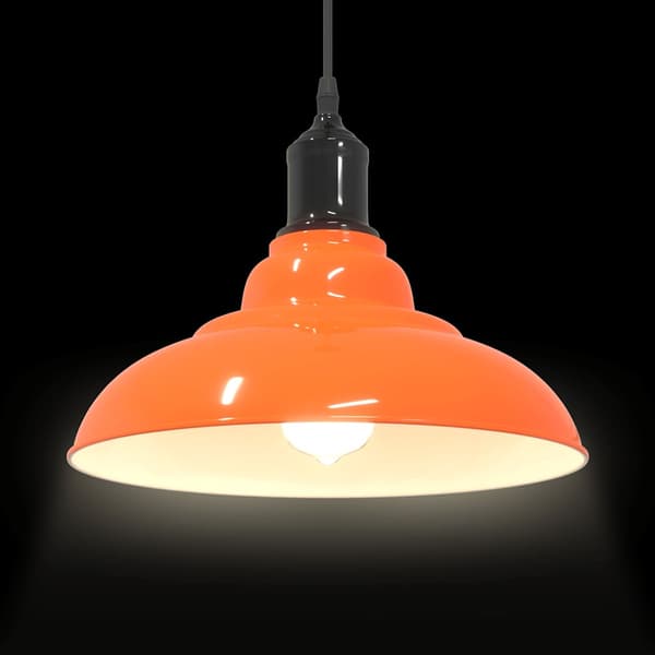 vidaXL Højdejusterbar pendellampe E27 blank orange