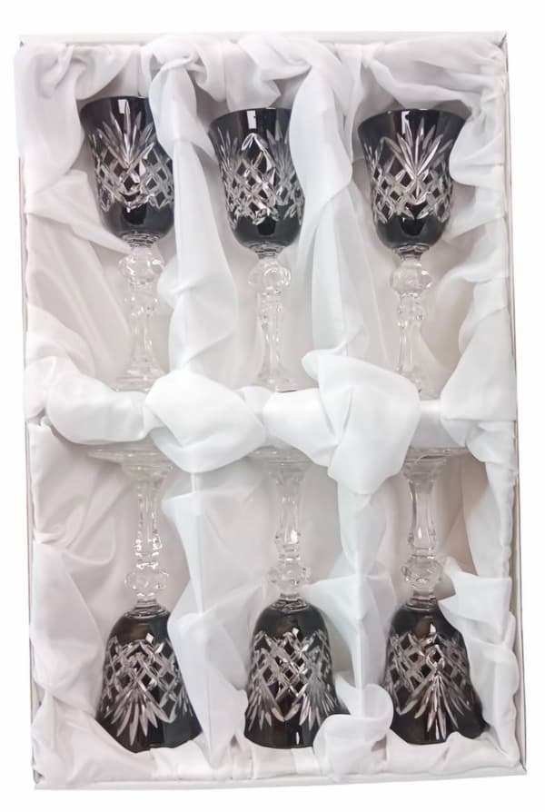 Sorte krystallikørglas 60ml Ananas 6 stk.