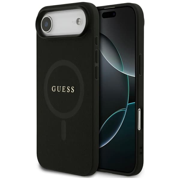 Guess Saffiano Classic Logo MagSafe-etui til iPhone Air, sort