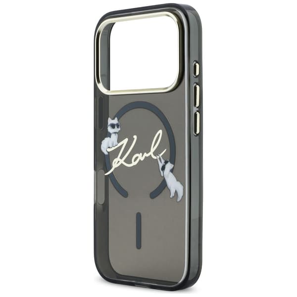 Karl Lagerfeld IML Choupettes Karl Script Logo MagSafe-etui til iPhone 17 Pro Max, sort
