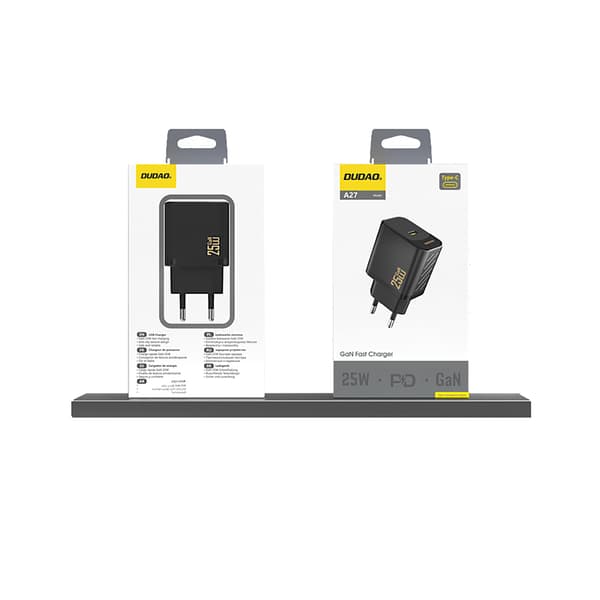 25W GaN USB-C vægoplader - Sort
