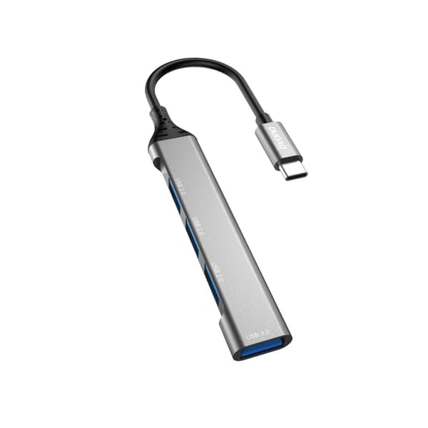 HUB-jakoadapteri USB-C-liitännästä 4x USB:hen, musta harmaa