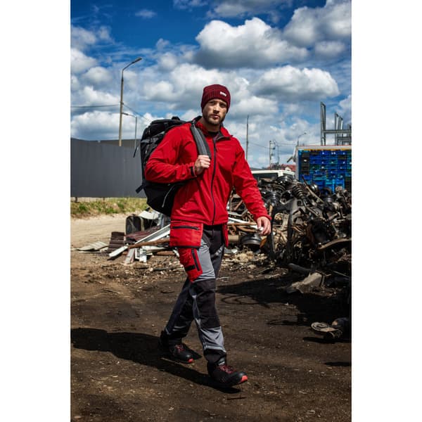BYXOR SVARTA-GRÅ-RÖDA 100% BOMULL MED REFLEX, "M", CE, LAHTI