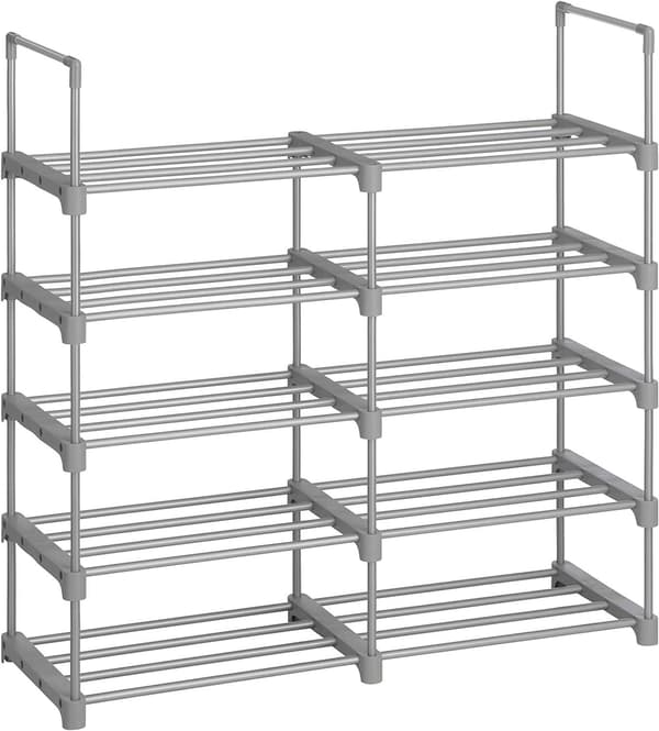 Modulært skoskab, gråt, 174 cm