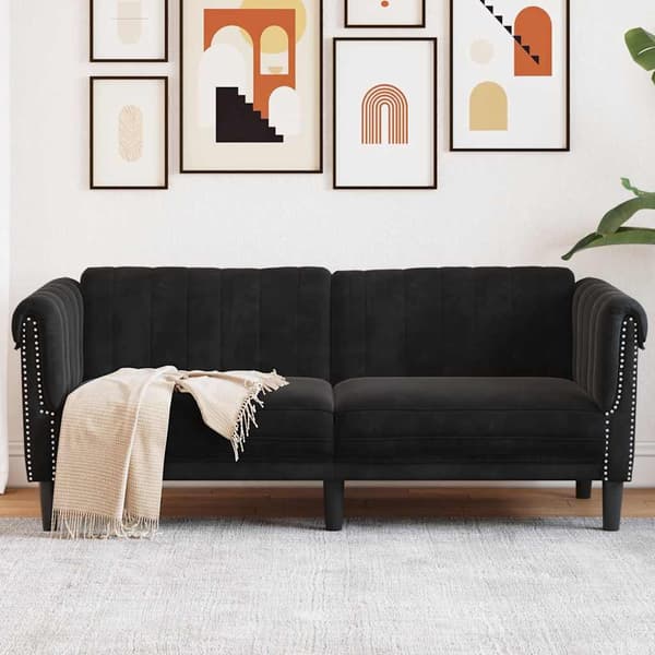vidaXL topersoners sofa, sort, fløjl
