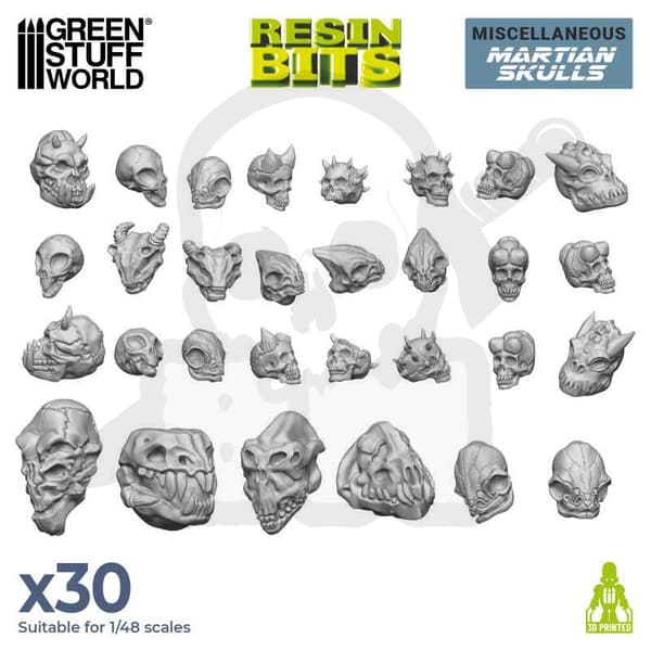 GSTU504629 Alien Skulls Resin Set