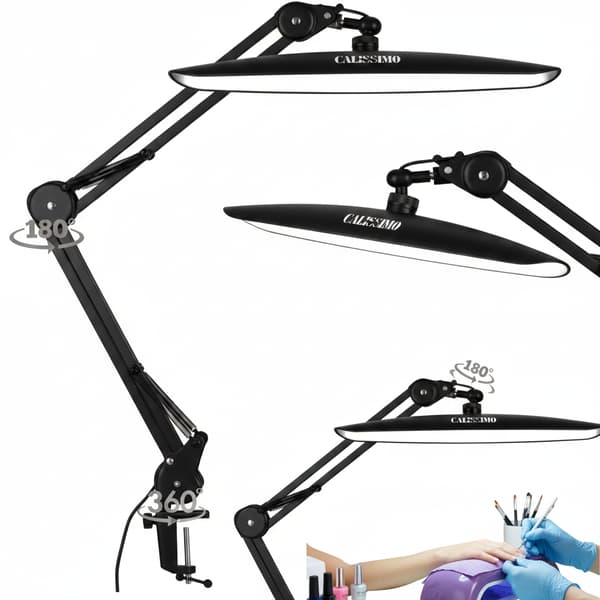Kosmetiklampe til eyelash extensions behandlinger, LED, skruelåg, sort
