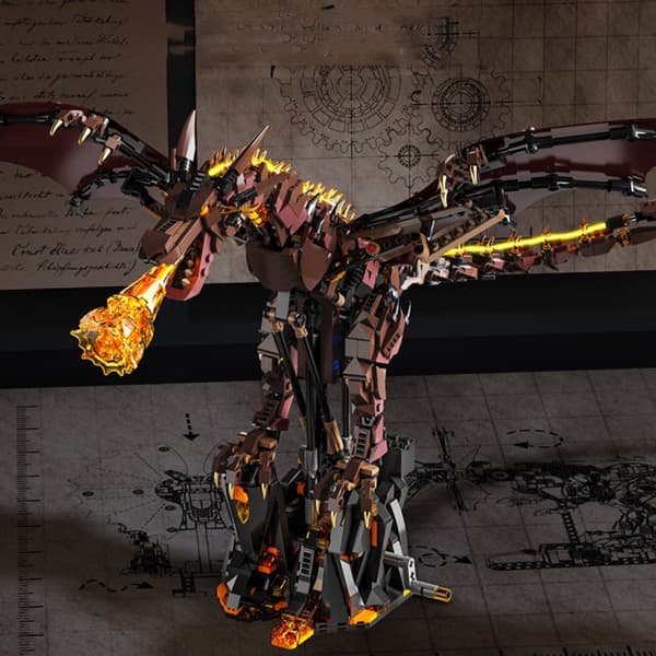 Technic MJI 13102 Rörlig Mekanisk Elddrake LED - 1439 delar