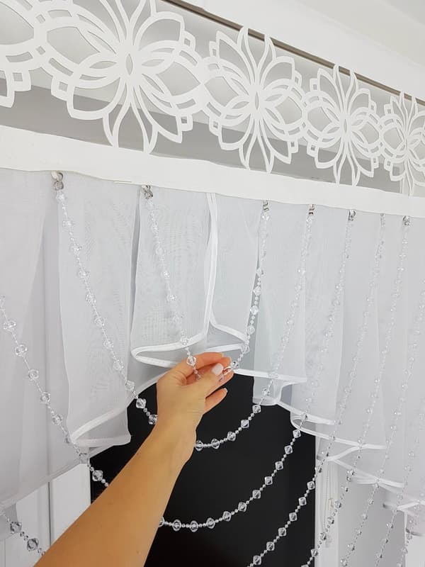 Dekorativ fönsterpanel vit 200cm