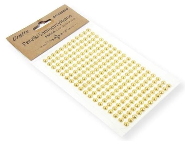 Selvklæbende perler guld krom 6mm