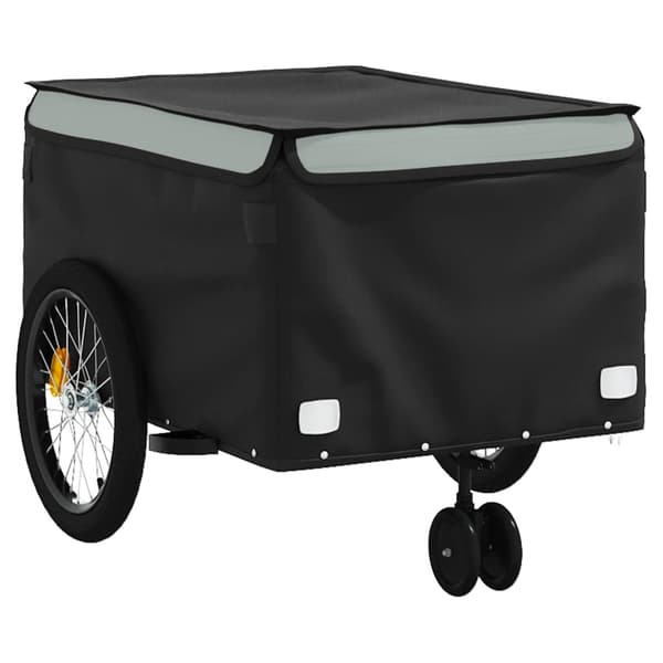 vidaXL cykelanhænger, sort og grå, 45 kg, jern