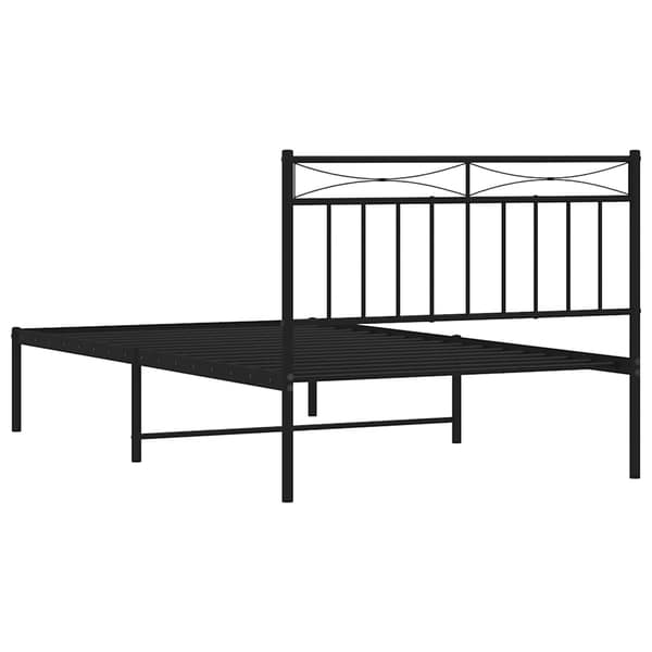 vidaXL metalsengestel med hovedgærde sort 100x200 cm