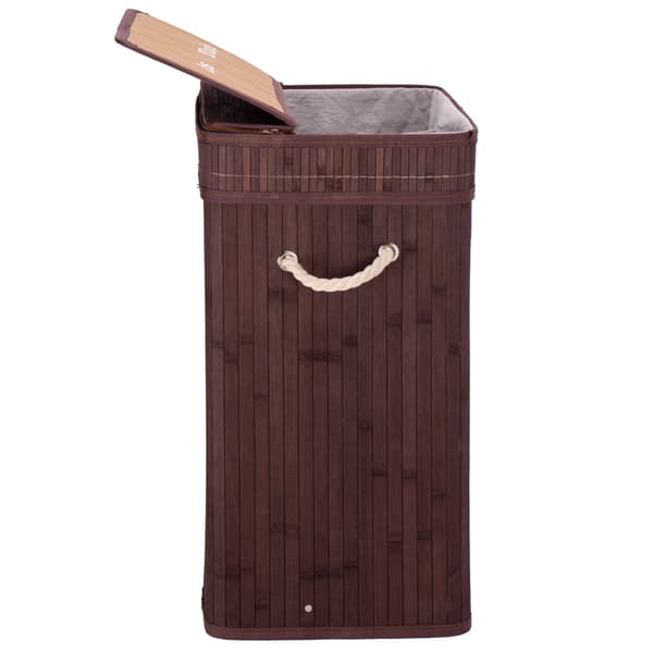 Bambu tvättkorg med lock 100L wenge