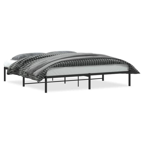 vidaXL metalsengestel sort 200x200 cm