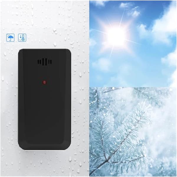 Tuya multifunktionel trådløs vejrstation, Wi-Fi-styret, sort