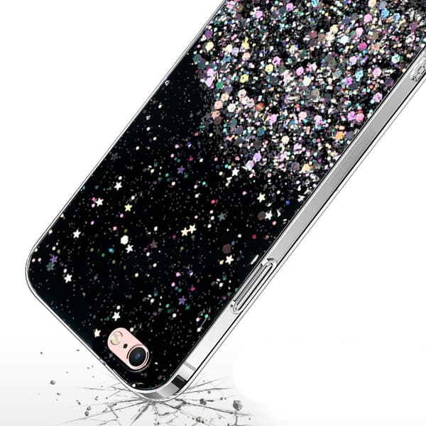 iPhone 6/6s 4.7 cover, glitrende, sort