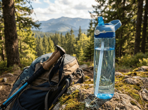 SISI PLASTIKFLASKE 750ML BLÅ