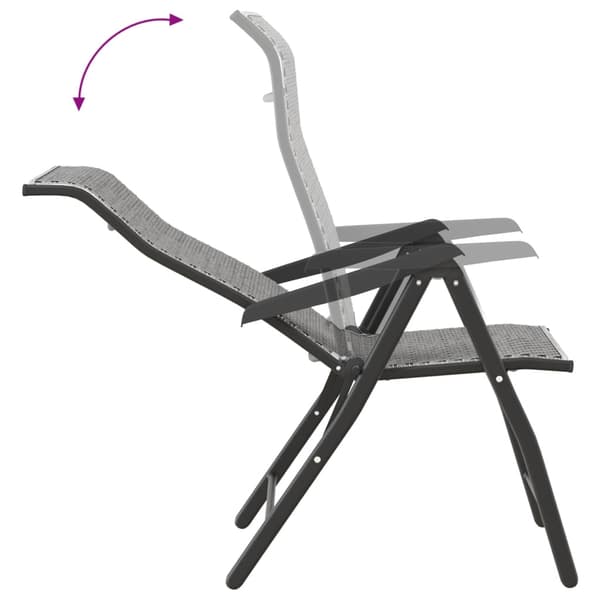 vidaXL foldbare havestole, sæt med 2, grå, PE-rattan