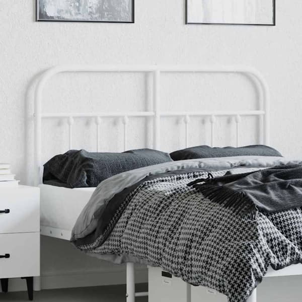 vidaXL metalsengegavl hvid 120 cm