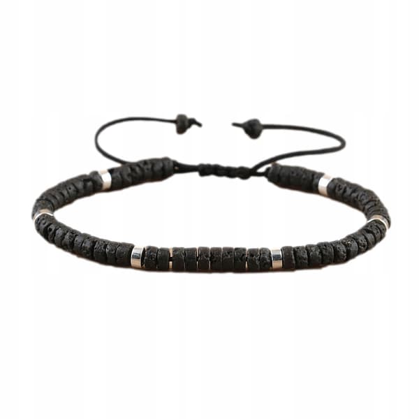 Armbandspärlor Natursten Vulkansten 2x4 mm Justerbar