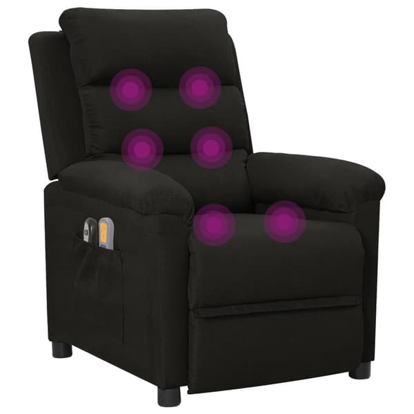 vidaXL elektrisk massagestol, sort, stof