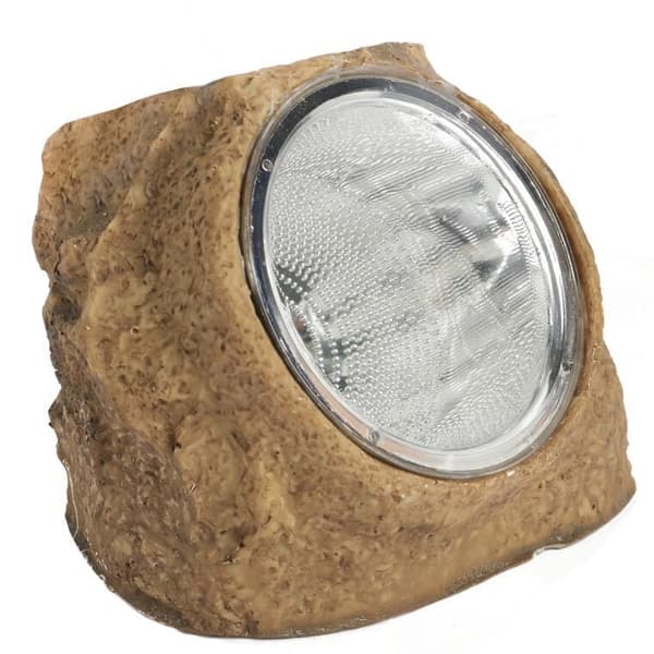 Brun solcellesten med LED til havedekoration