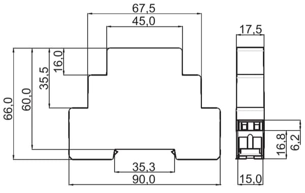 Trappetimer 12V til 240V til skinne ASM-01/U ZAMEL