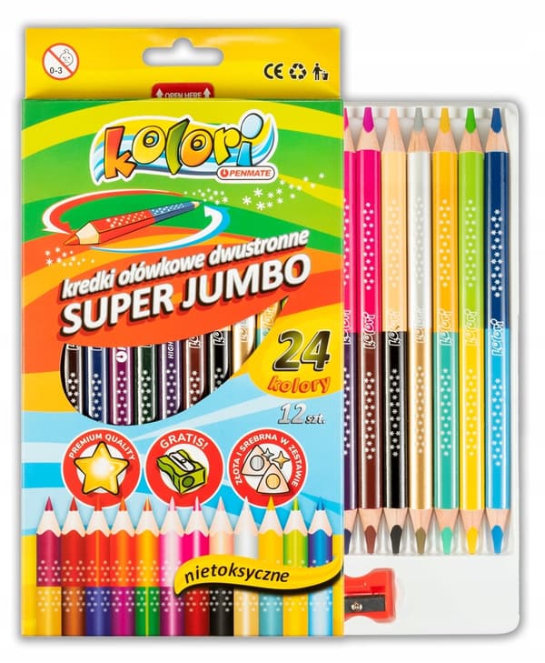 PREMIUM JUMBO TRIANGULÄRA FÄRGPENNOR 24