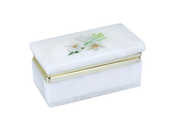 Rektangulär alabasterlåda 8x4cm