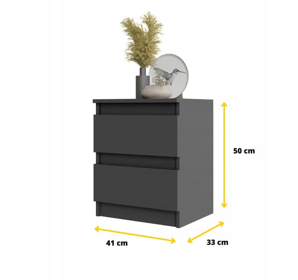 GABRIEL SÄNGBORD 40 CM ANTRACIT - SET OM 2