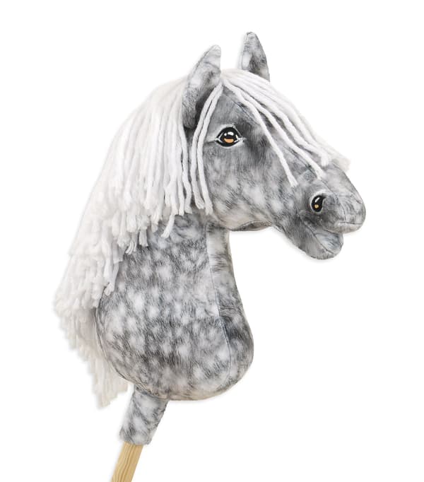 Käpphäst Stor Premium Käpphäst - Dapple Grey med Vit Man A3