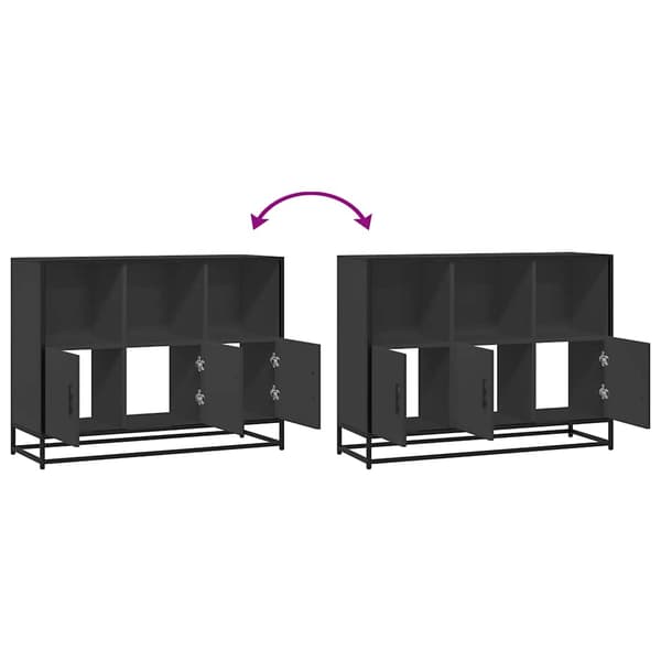 vidaXL kommode, sort, 100x35x76 cm, træbaseret materiale