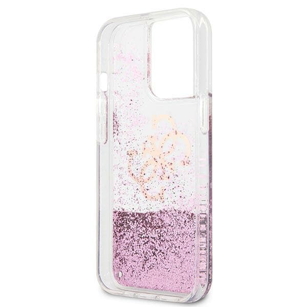 Guess 4G Big Liquid Glitter-cover til iPhone 13 Pro Max, lyserød