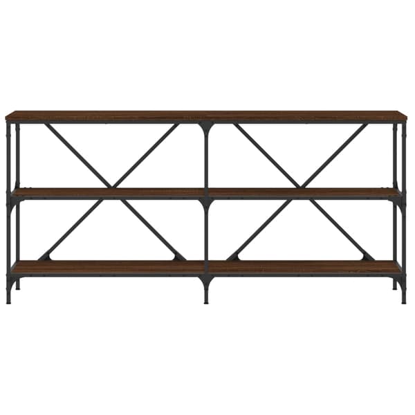 vidaXL konsolbord brunt egetræ 160x30x75 cm