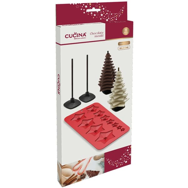 Silikone chokoladeform juletræ 9 dele