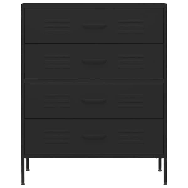 vidaXL skuffeskab sort 80x35x101,5 cm stål