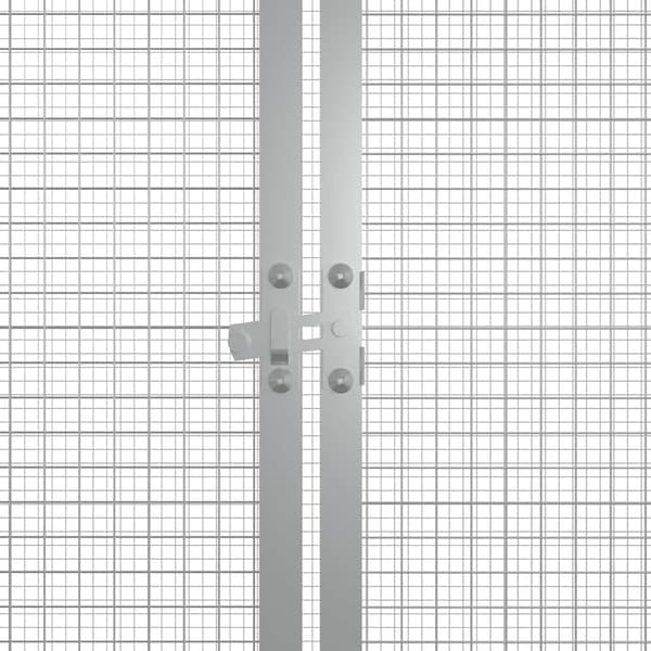 vidaXL Hönsbur grå 200x91x100 cm stål
