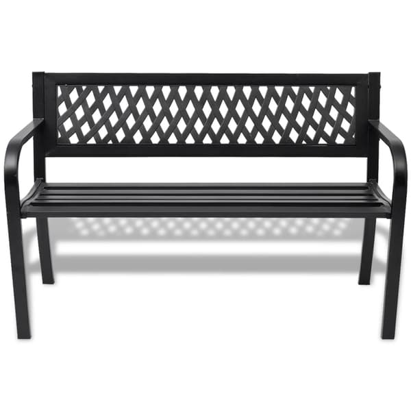 vidaXL Puutarhapenkki 118 cm teräs musta
