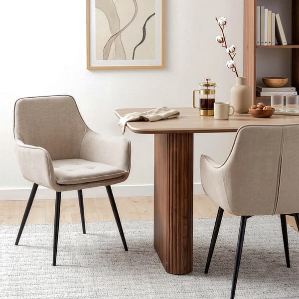 EDRICK Cremefarvet Moderne Loft Polstret Spisebordsstol
