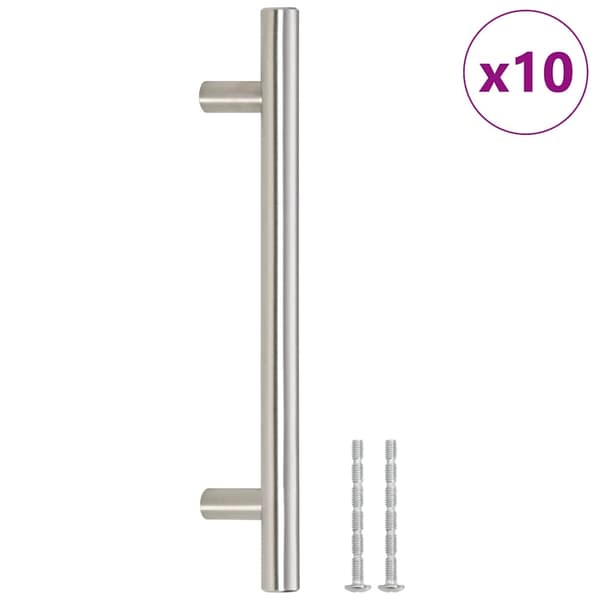vidaXL skabsgreb 10 stk. sølv 128 mm rustfrit stål