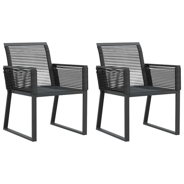 vidaXL havestole, sæt med 2, sort, polyrattan