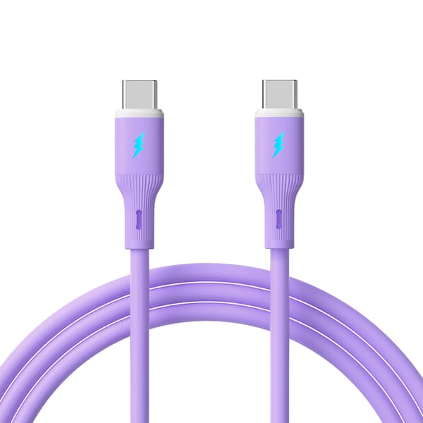 USB typ C / USB typ C-kabel 1m AK-USB-70 60W silikon lila